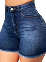 Women's Solid Color Denim Shorts, Casual Comfy Slim Shorts for Summer, Fashion Women's Clothing for Daily Wear, Womenswear, B...