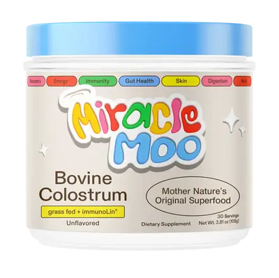 Miracle Moo Colostrum Powder | Unflavored | Grass-fed Colostrum with ImmunoLin