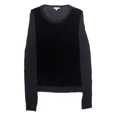 JIGSAW Womens Jumper Black Crew Neck Tight Knit Wool M