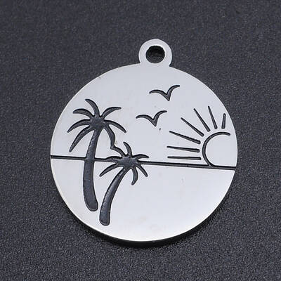 Non-Tarnish 201 Stainless Steel Etched Pendants
