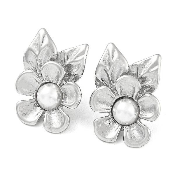 304 Stainless Steel Flower Stud Earrings