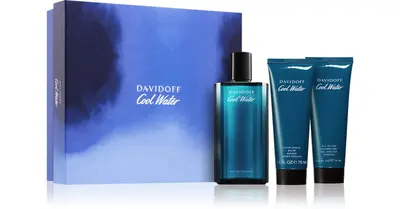 Davidoff Cool Water United Gift Set Men Eau De Toilette 125 ml Aftershave Balm 75 ml Shower Gel Cold Water and Cold Water 75 ...
