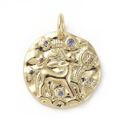 Brass Micro Pave Cubic Zirconia Pendants