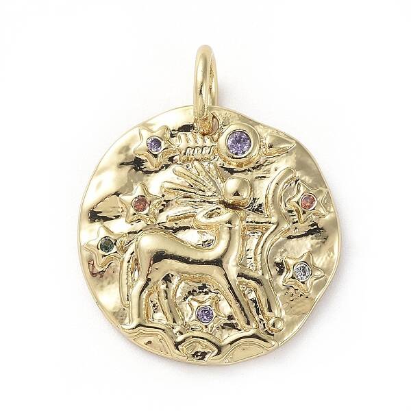 Brass Micro Pave Cubic Zirconia Pendants