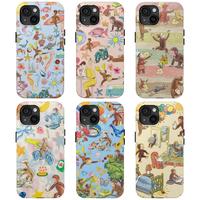 Colorful Curious George Phone Case - Childhood Favorite Cartoon | Classic Children's Book Phone Cover for iPhone Cute Retro M...