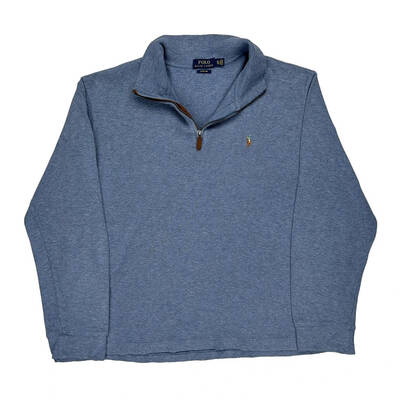 Polo By Ralph Lauren 1/4 Zip - XL Blue Cotton