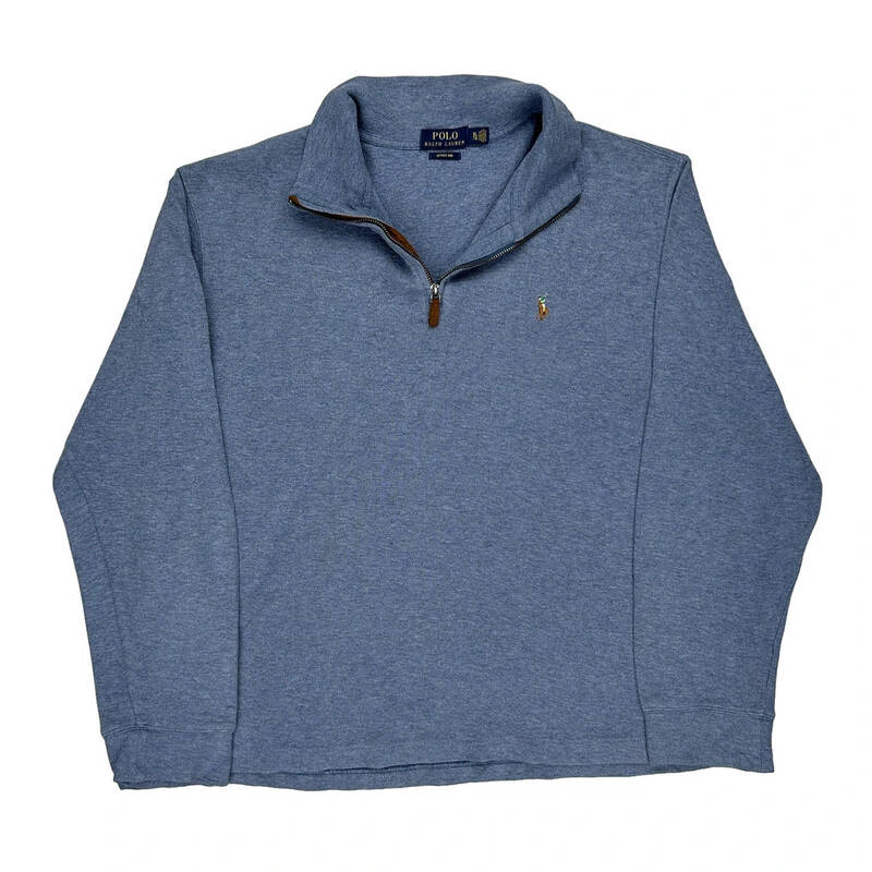 Polo By Ralph Lauren 1/4 Zip - XL Blue Cotton