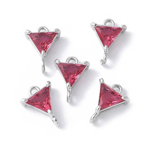 Brass Pave Cubic Zirconia Connector Charms