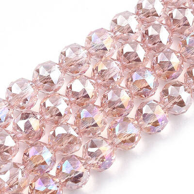 Electroplate Transparent Glass Beads Strands
