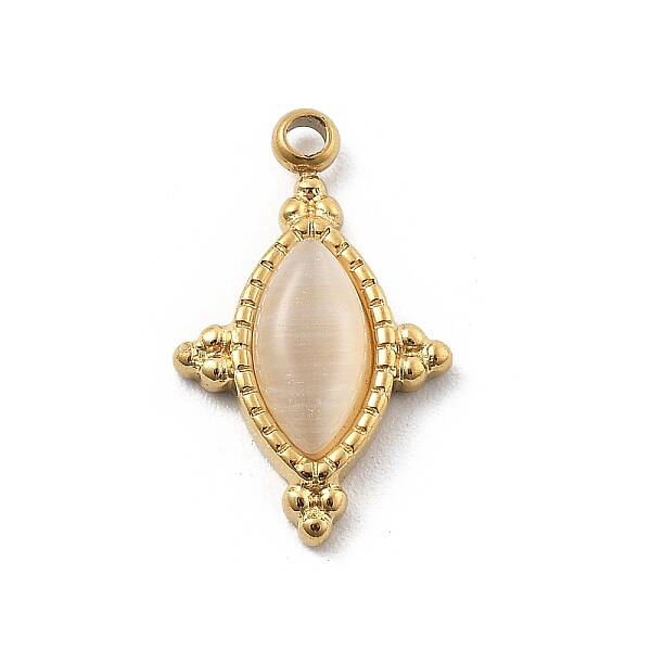 304 Stainless Steel Pave Natural Stone Pendants
