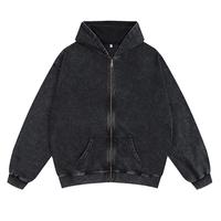 Men's Retro Style Washed Zip Up Hoodie - Oversized Heavyweight Cotton, Unisex Design, Gift for Him & Her, Vintage Y2K Hoodie ...