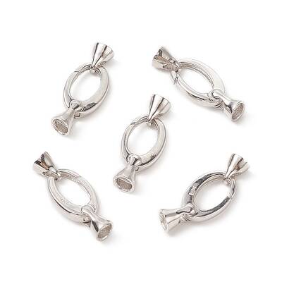 Anti-Tarnish Rhodium Plated 925 Sterling Silver Key Clasps