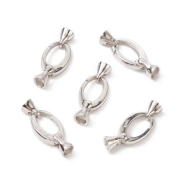 Anti-Tarnish Rhodium Plated 925 Sterling Silver Key Clasps