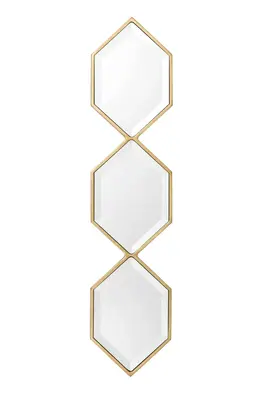 Gold Hexagonal Beveled Trio Mirror Glass | Eichholtz Saronno