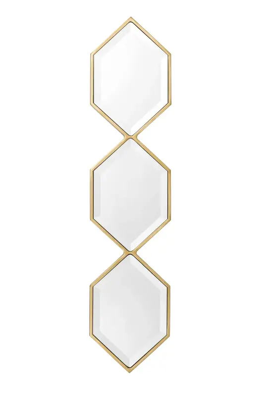 Gold Hexagonal Beveled Trio Mirror Glass | Eichholtz Saronno