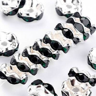 Brass Grade A Rhinestone Spacer Beads