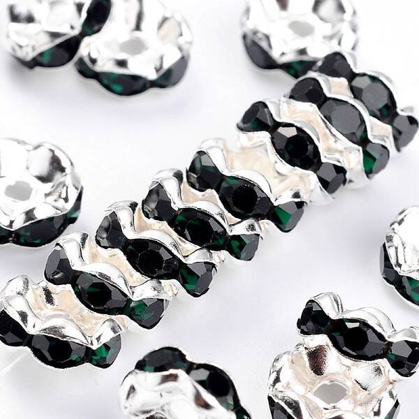 Brass Grade A Rhinestone Spacer Beads