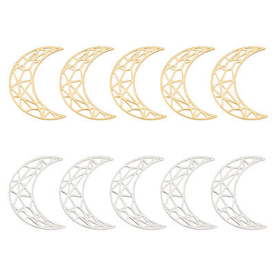 12Pcs 2 Colors 201 Stainless Steel Filigree Joiners Links