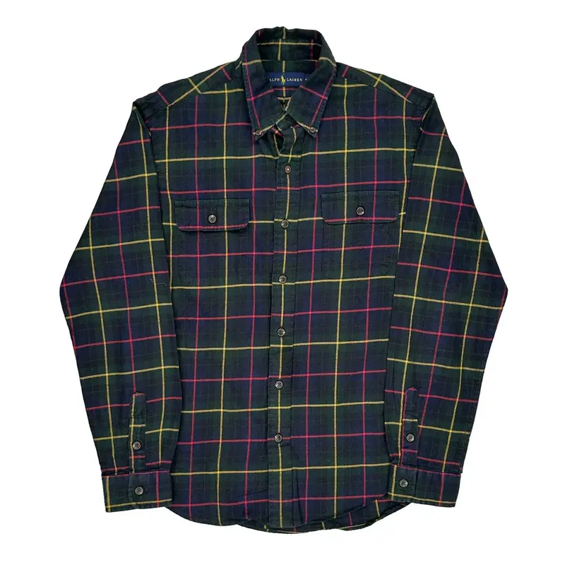 Ralph Lauren Checked Flannel Shirt - Medium Multicoloured Cotton