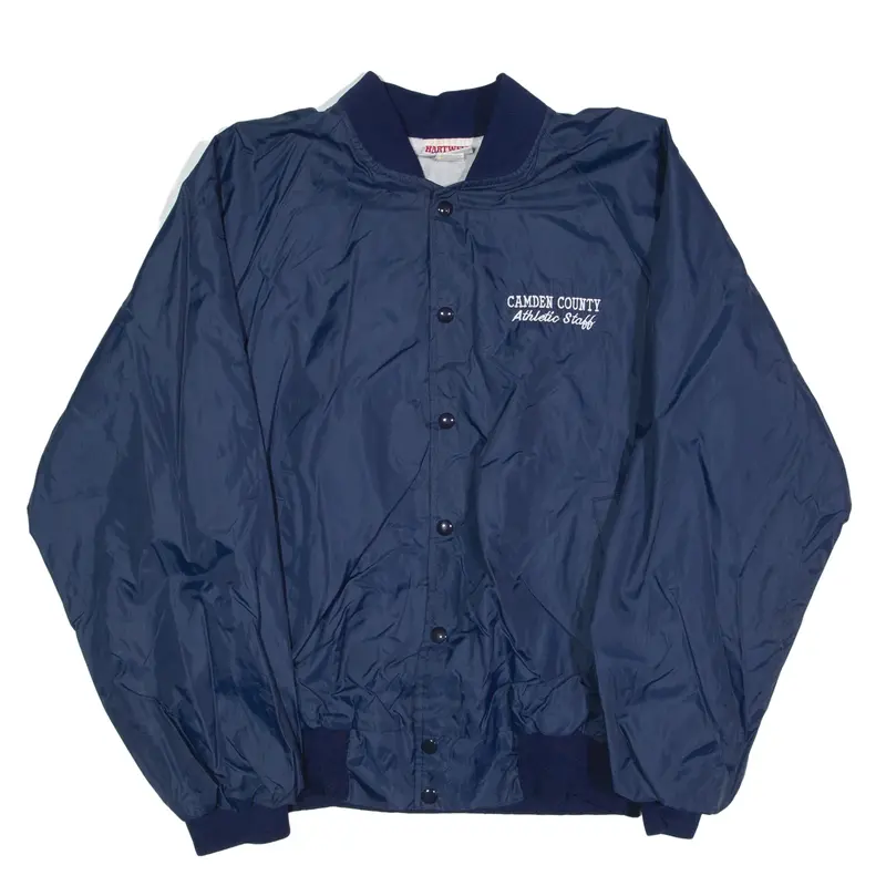 HARTWELL SPORTS Camden County Varsity Jacket Blue Nylon 90s Mens XL