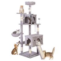 Anyask Cat Tree 42'' Cute Cat Tower Small Flower Cat Trees for Indoor Cat Condo with Hanging Toys Pink Large Top Perch for Ki...