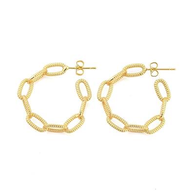 Rack Plating Brass Oval Stud Earrings