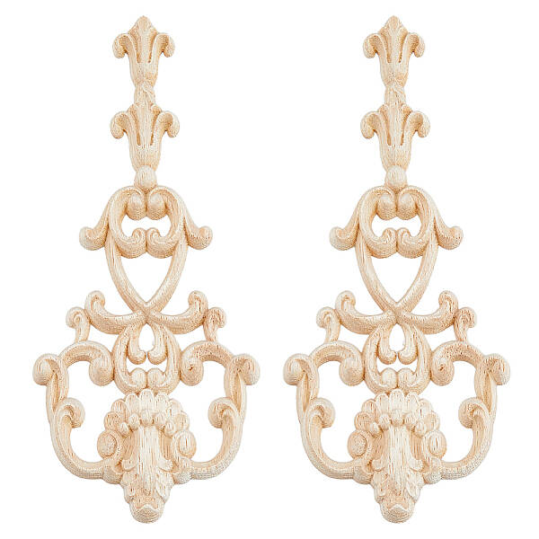 Rubber Wood Carved Onlay Applique