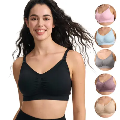 Momcozy Nursing Bras for Breastfeeding - Ultimate Comfort with Multiple Color Options, Seamless & Wireless Design
