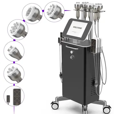 Stand 6 In 1 Cavitation Machine With Radiofrequency Vacuum For Body Sculpting