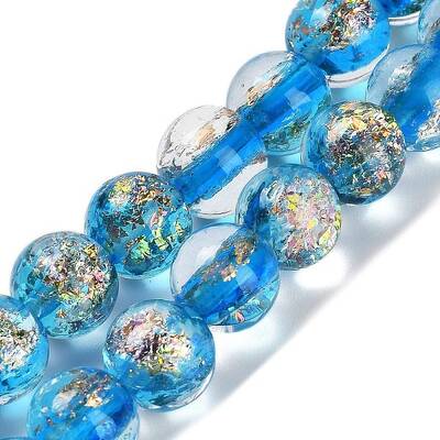 Handmade Dichroic Foil Glass Beads Strands