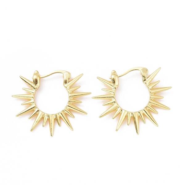 Rack Plating Brass Sun Hoop Earrings for Women