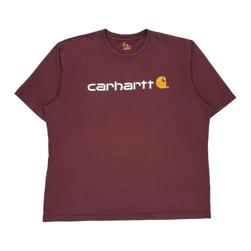 Carhartt T-Shirt - 2XL Burgundy Cotton
