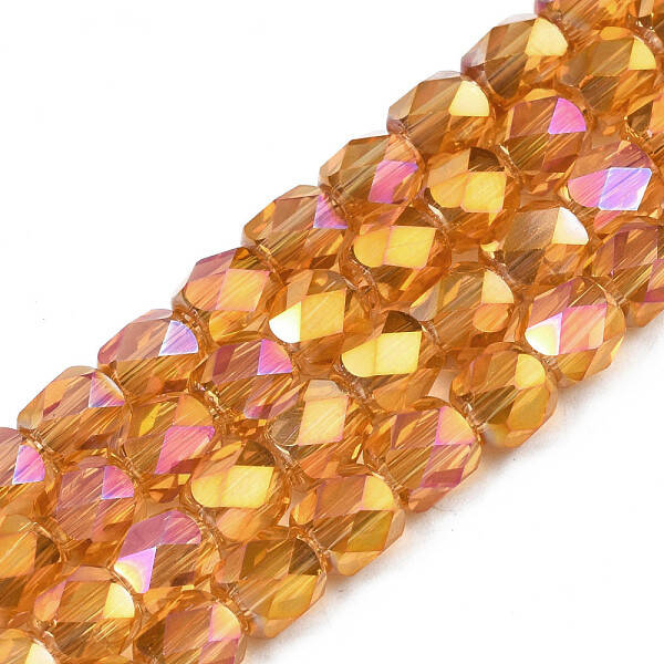 Electroplate Transparent Glass Beads Strands