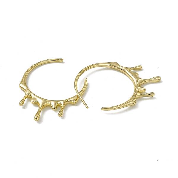Rack Plating Brass Melting Drop Stud Earrings