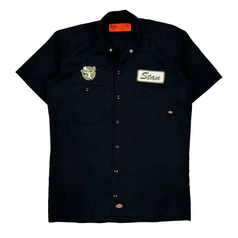 Stan'S Donuts & Coffee Dickies Short Sleeve Shirt - Small Black Polyester Blend