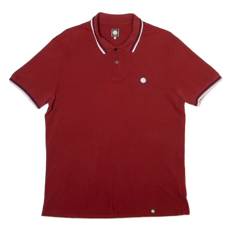 PRETTY GREEN Mens Polo Shirt Maroon L