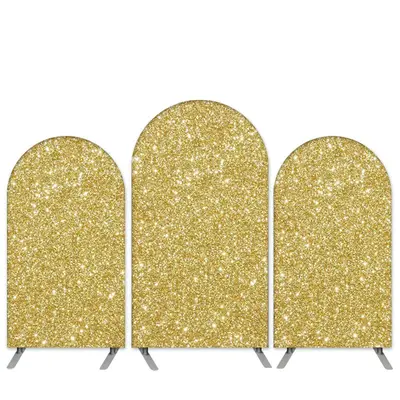 Aperturee Gold Glitter Birthday Party Arch Backdrop Kit Banner | Chiara Wall Backdrop Diy | Round Arch Backdrop Cover | Chiar...