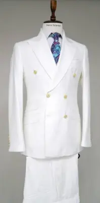 Mens White and Gold Suits - White and Gold Prom Tuxedo