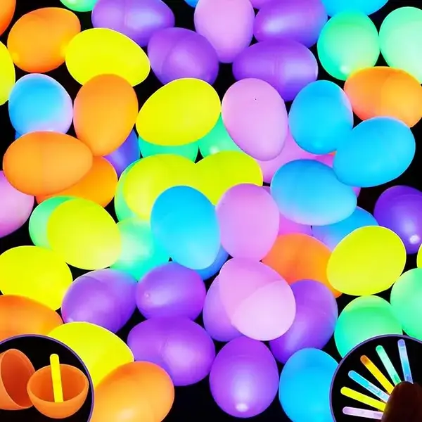 72Pcs/200Pcs Easter Glow Eggs Glow in the Dark Easter Glow Eggs with Glow Sticks for Kids Easter Basket Stuffers, Easter Egg ...