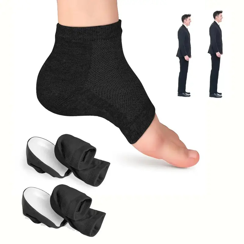 1 Pair of Height Increasing Socks, 2.5/3.5cm Height Increasing Insoles, Invisible Heel Pads, Half Height Increasing Insoles f...