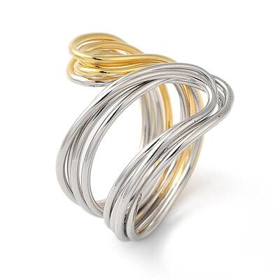 Brass Bypass Open Cuff Rings for Women