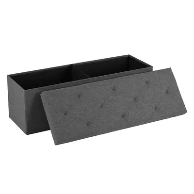 Folding Storage Ottoman Bench, Foot Rest Stool with Padded Seat, Large Toy Box Storage Chest with Seatin, Holds up to 660 lb-...