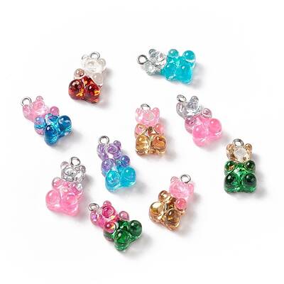Transparent Resin Glitter Pendants