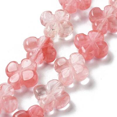 Cherry Quartz Glass Beads Strands