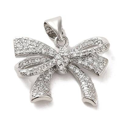 Brass Micro Pave Clear Cubic Zirconia Pendants