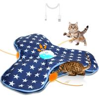 Waaiio Cat Toys Interactive Hide and Seek with Chirping, Motion Activated Cat Exercise Catching Game Moving Concealed Feather...