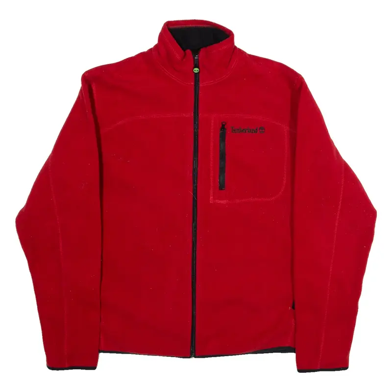 TIMBERLAND Mens Fleece Jacket Red M