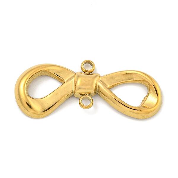 Ion Plating(IP) 304 Stainless Steel Bowknot Links Connector Charms