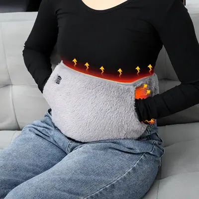 Warm Waist Belt Heater, Graphene Heating Anti-Cold Device, USB Plug-In Hand Warmer (no Battery), Electric Heated Waistband fo...