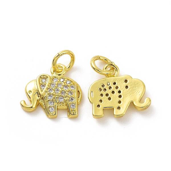 Brass Micro Pave Clear Cubic Zirconia Pendants